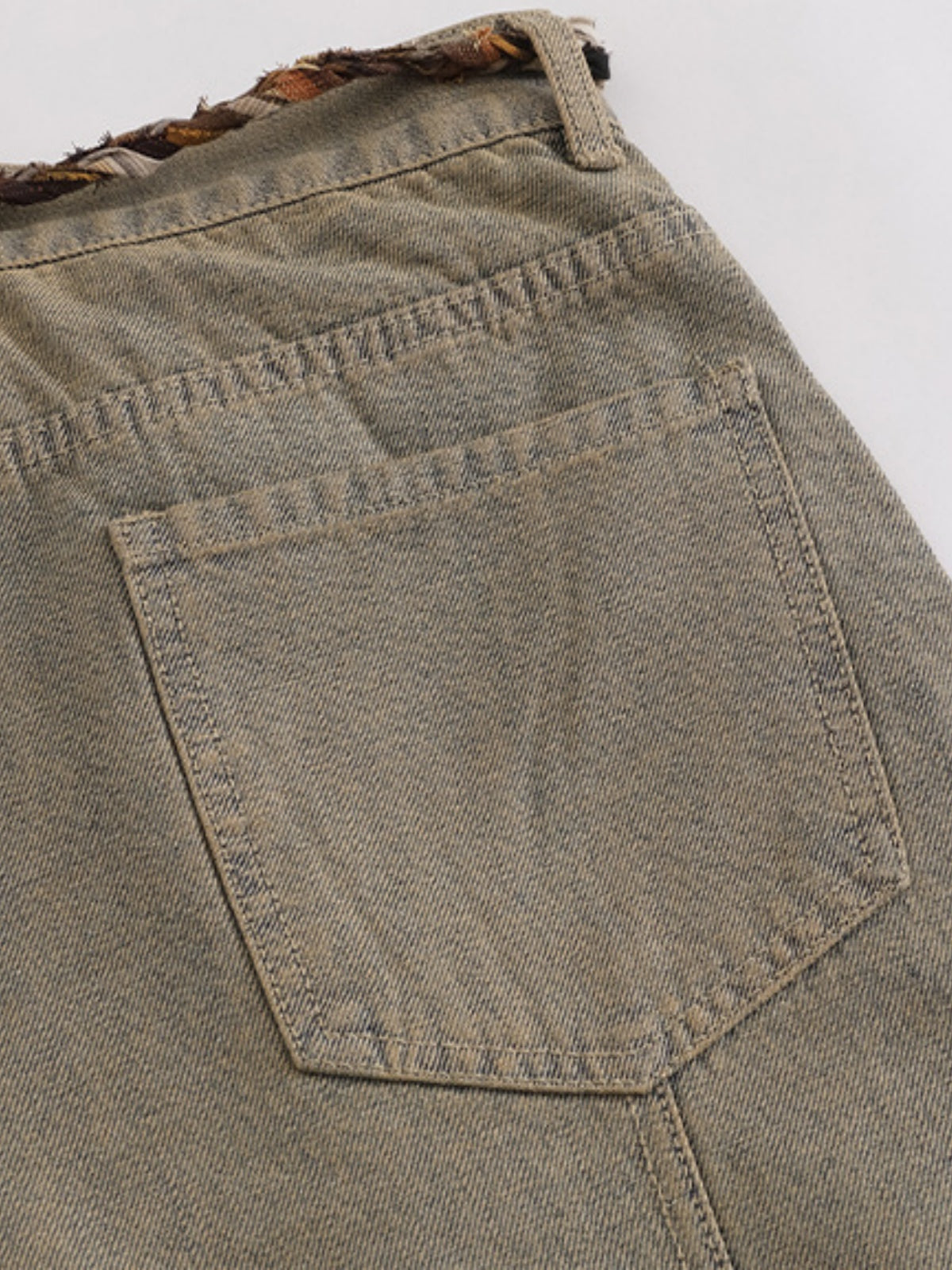 Haaura Patchwork Drawcord Cuff Super Baggy Jeans
