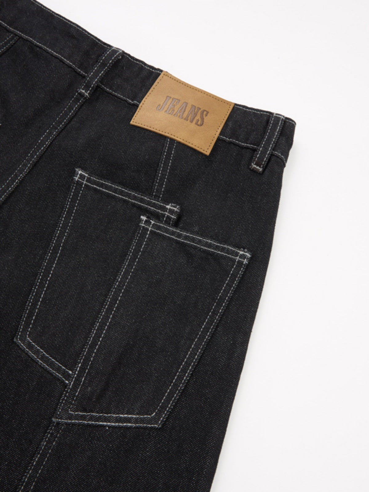 Haaura Contrast Stitch Baggy Barrel Jeans