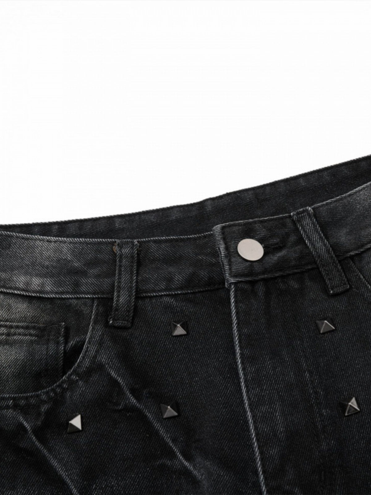 Haaura Baggy Vintage Washed Studded Jeans