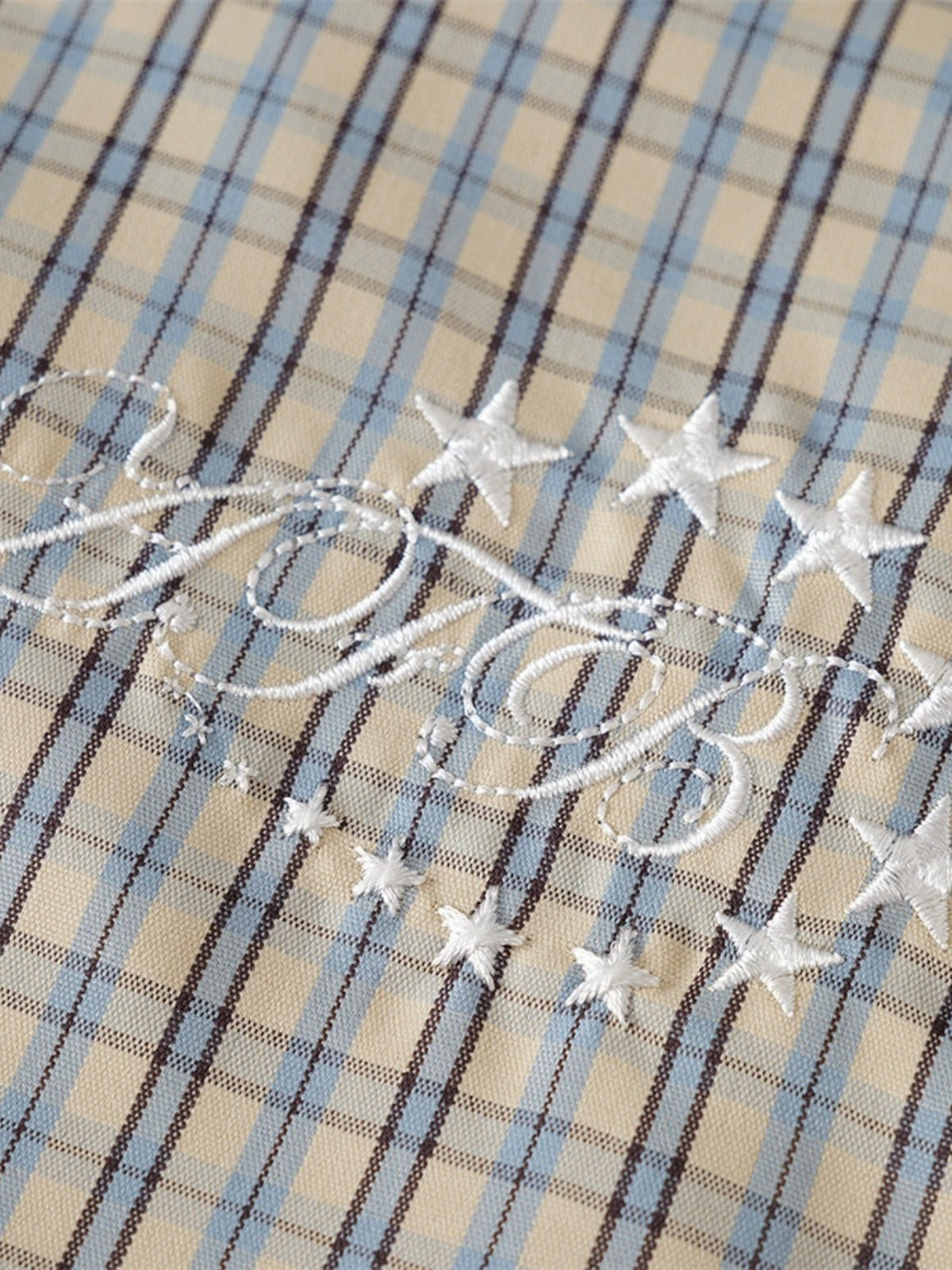 Haaura Boxy Gingham Abstract Smudge Shirt
