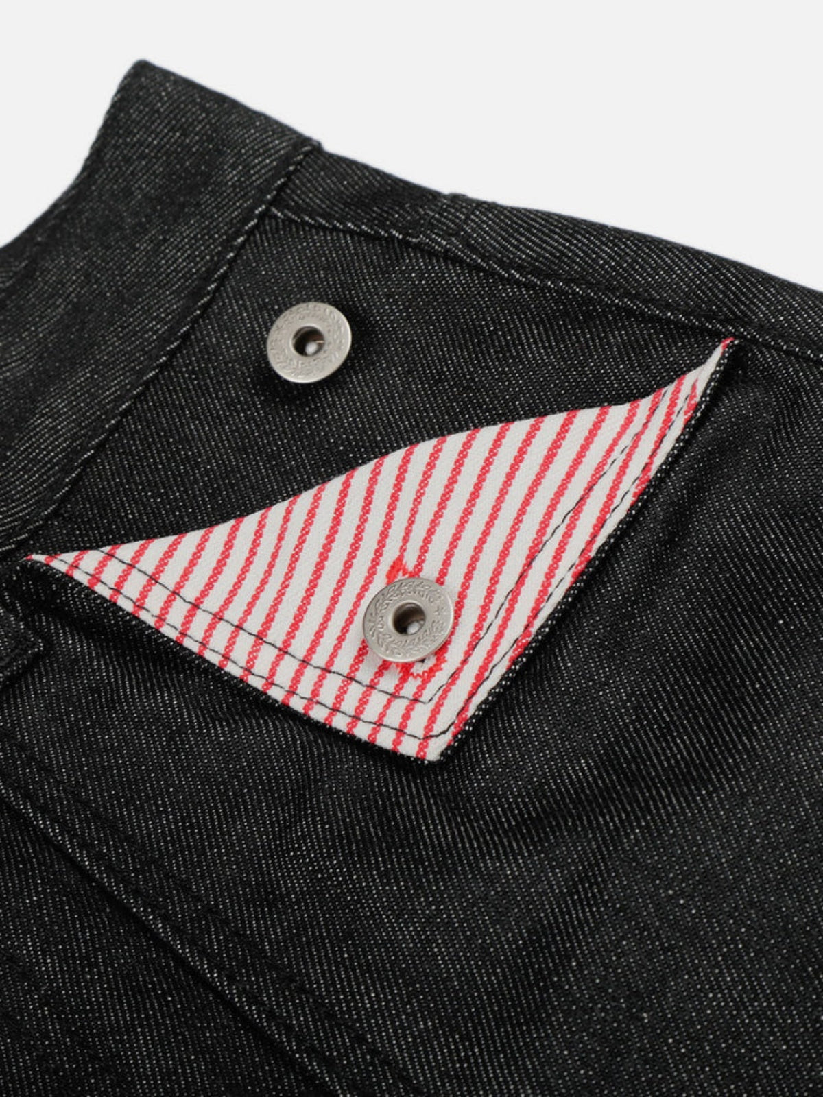 Haaura Striped Flap Pocket Jeans