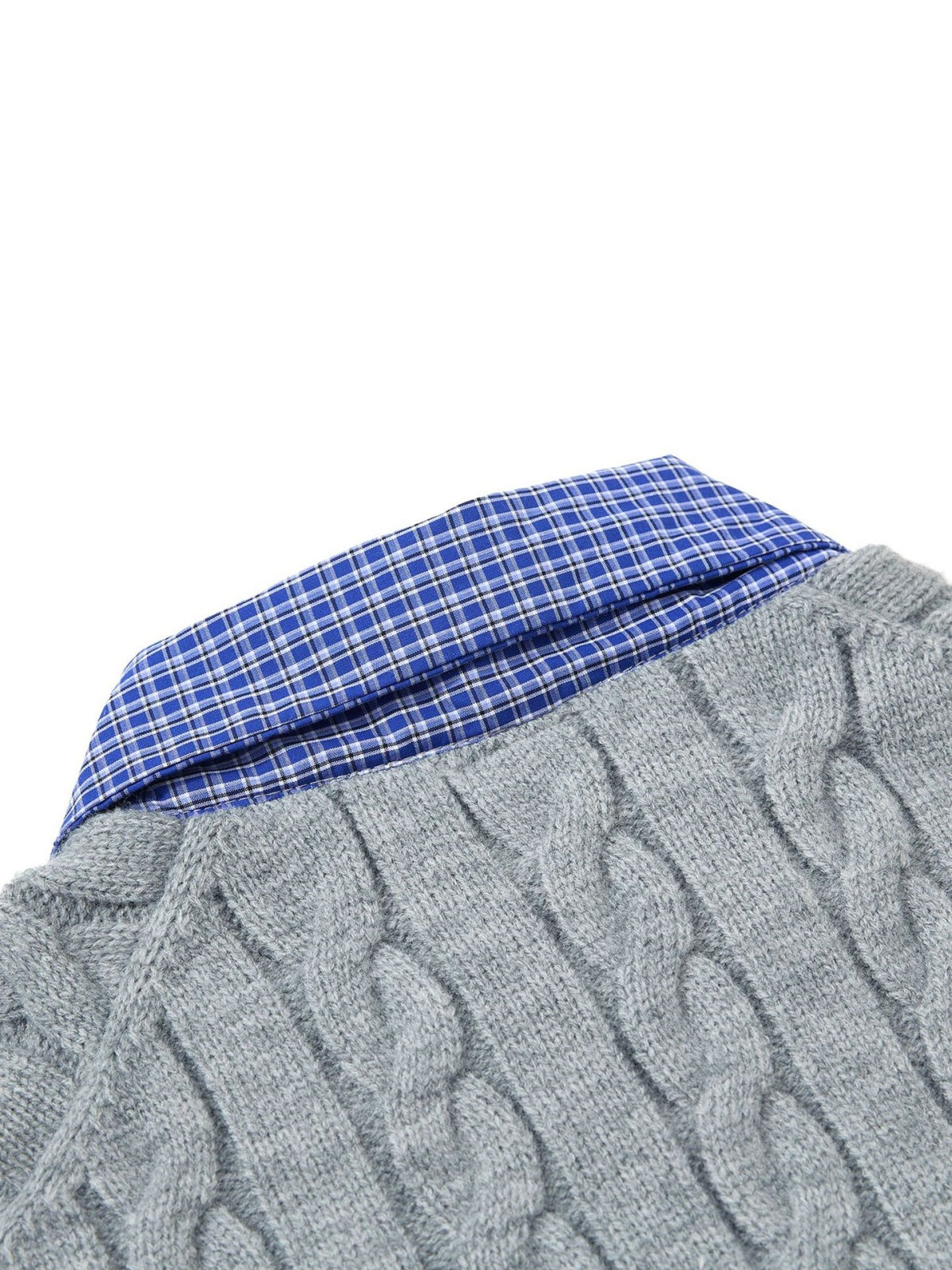 Haaura Button Placket Cable Knit Sweater