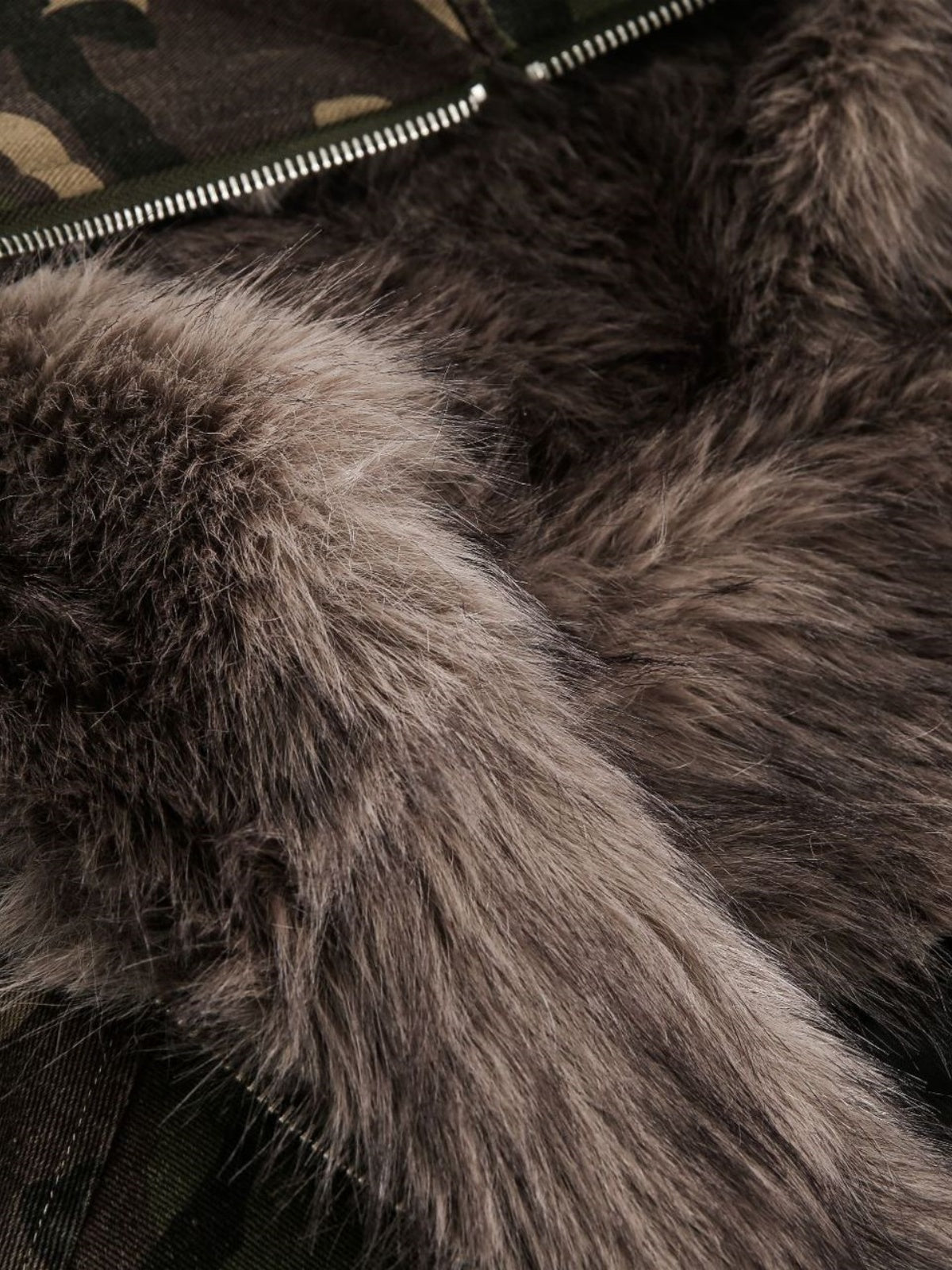 Haaura Camo Faux Fur Hooded Jacket