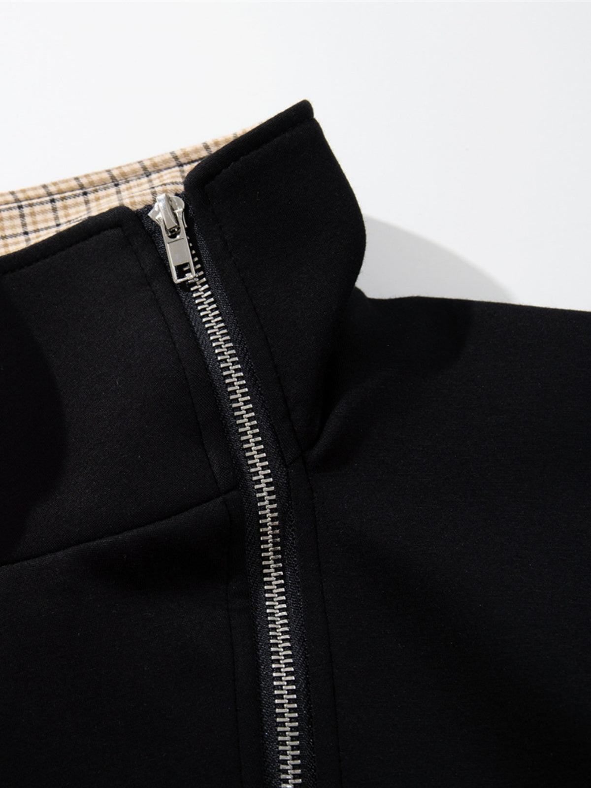 Haaura Plaid Lined Zip Up Jacket