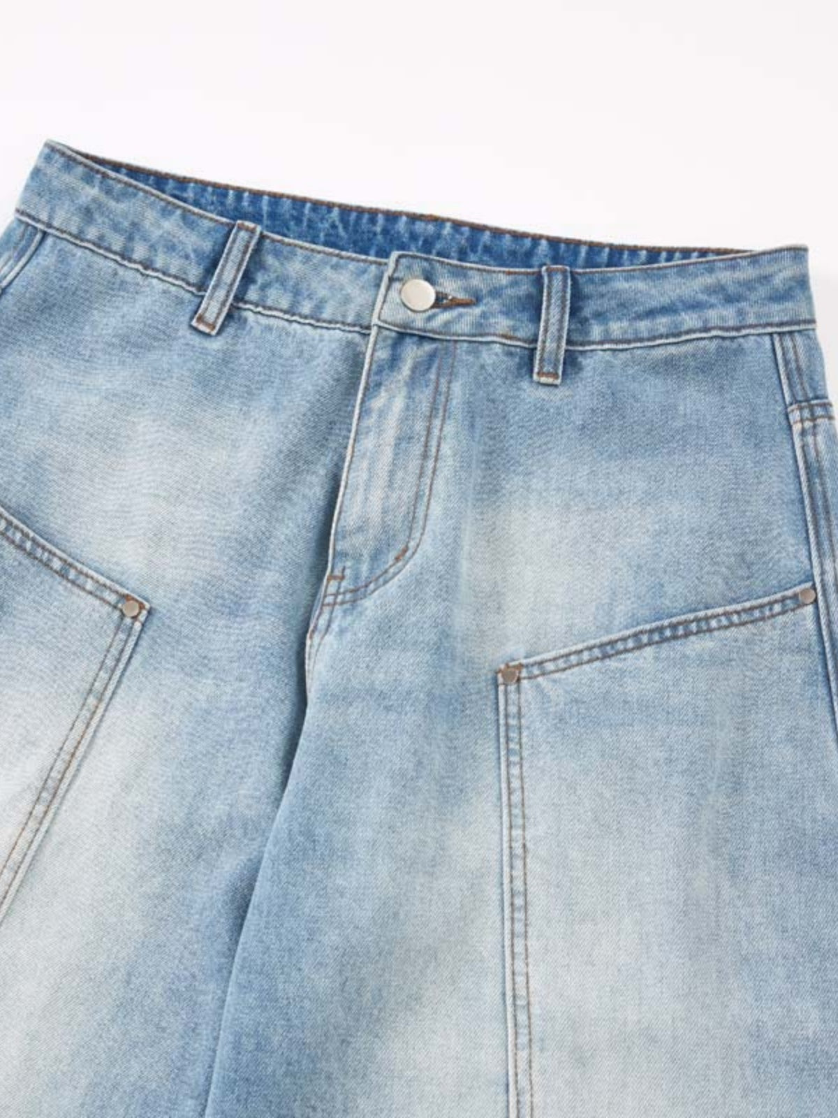 Haaura Seam Panel Baggy Barrel Jeans
