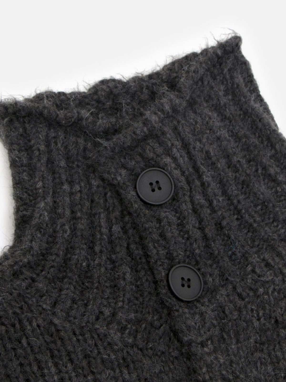 Haaura Button High Neck Knit Cardigan