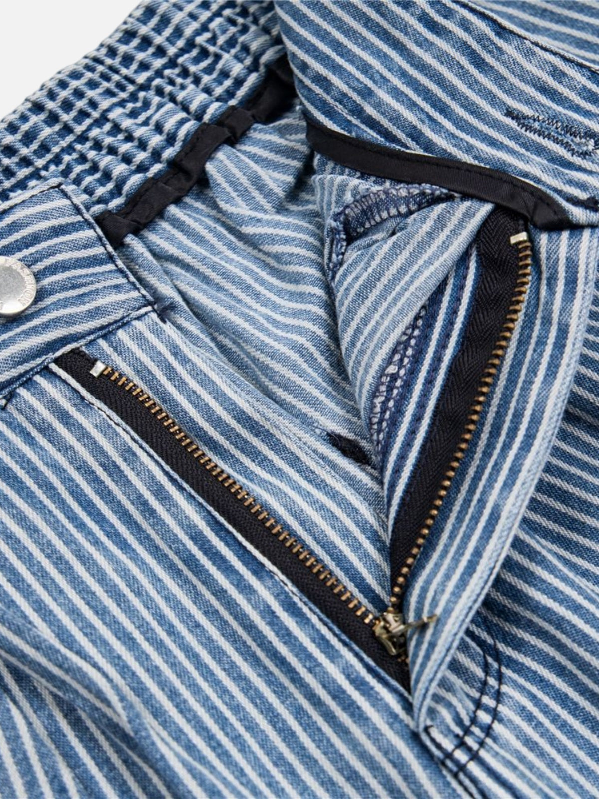 Haaura Cat Patchwork Striped Baggy Jeans
