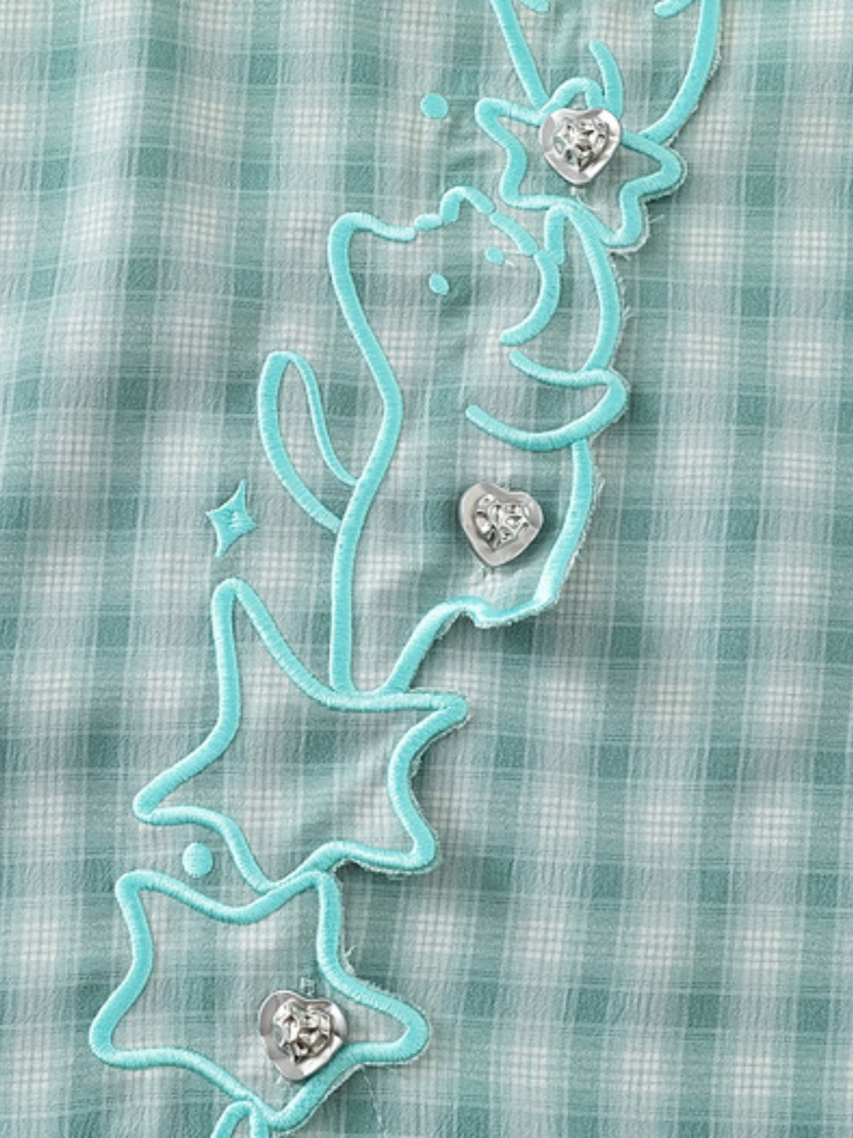 Haaura Plaid Cat Short Sleeve Shirt