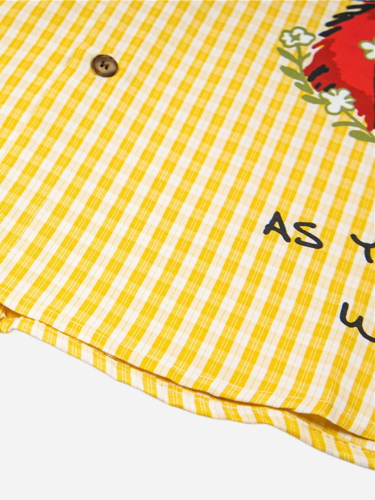 Haaura Animal Patch Plaid Tie Neck Shirt