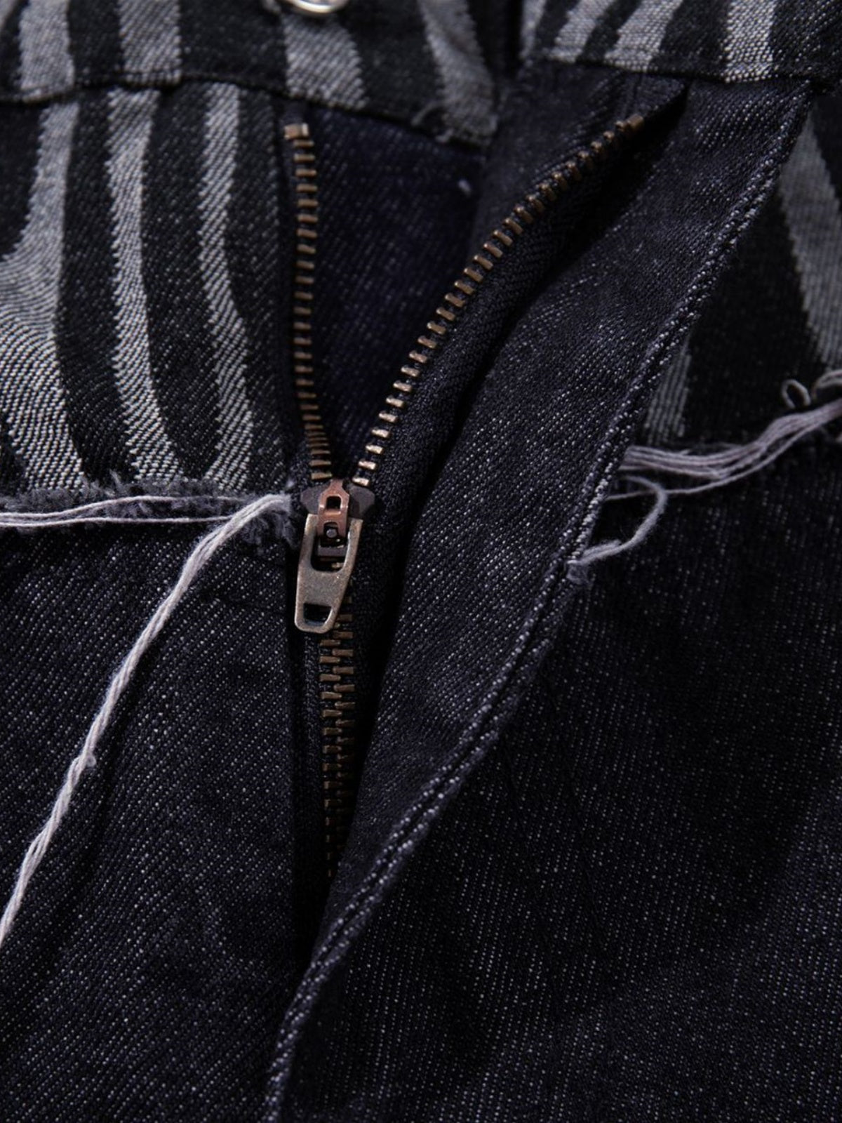 Haaura Zebra Contrast Panel Baggy Jeans