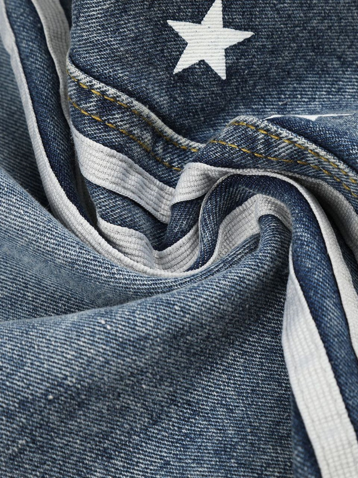 Haaura Side Stripe Star Baggy Barrel Jeans