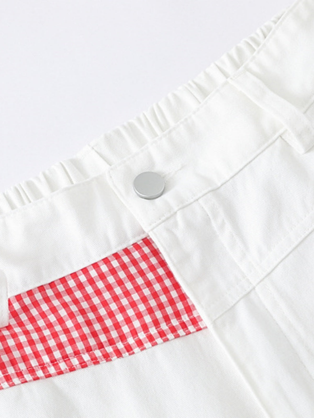 Haaura Patchwork Gingham Strawberry Baggy Pants