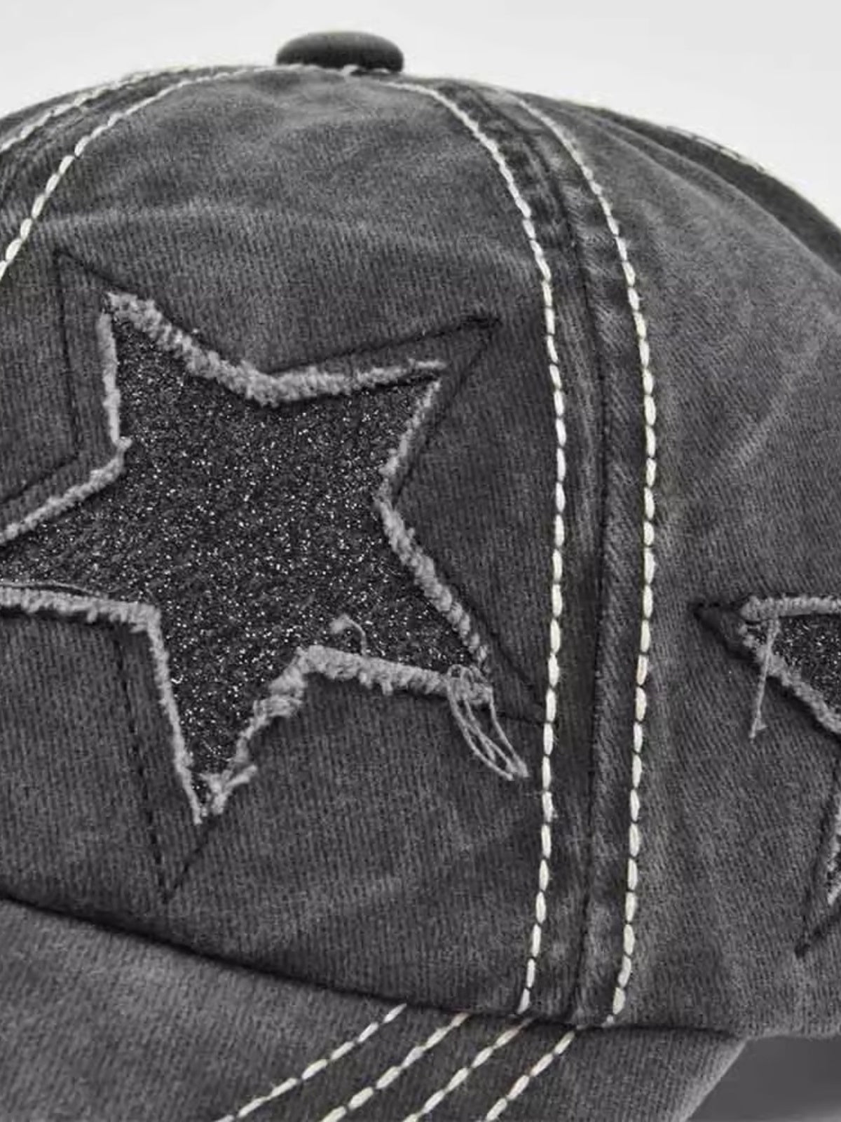 Star Embroidery Distressed Cap