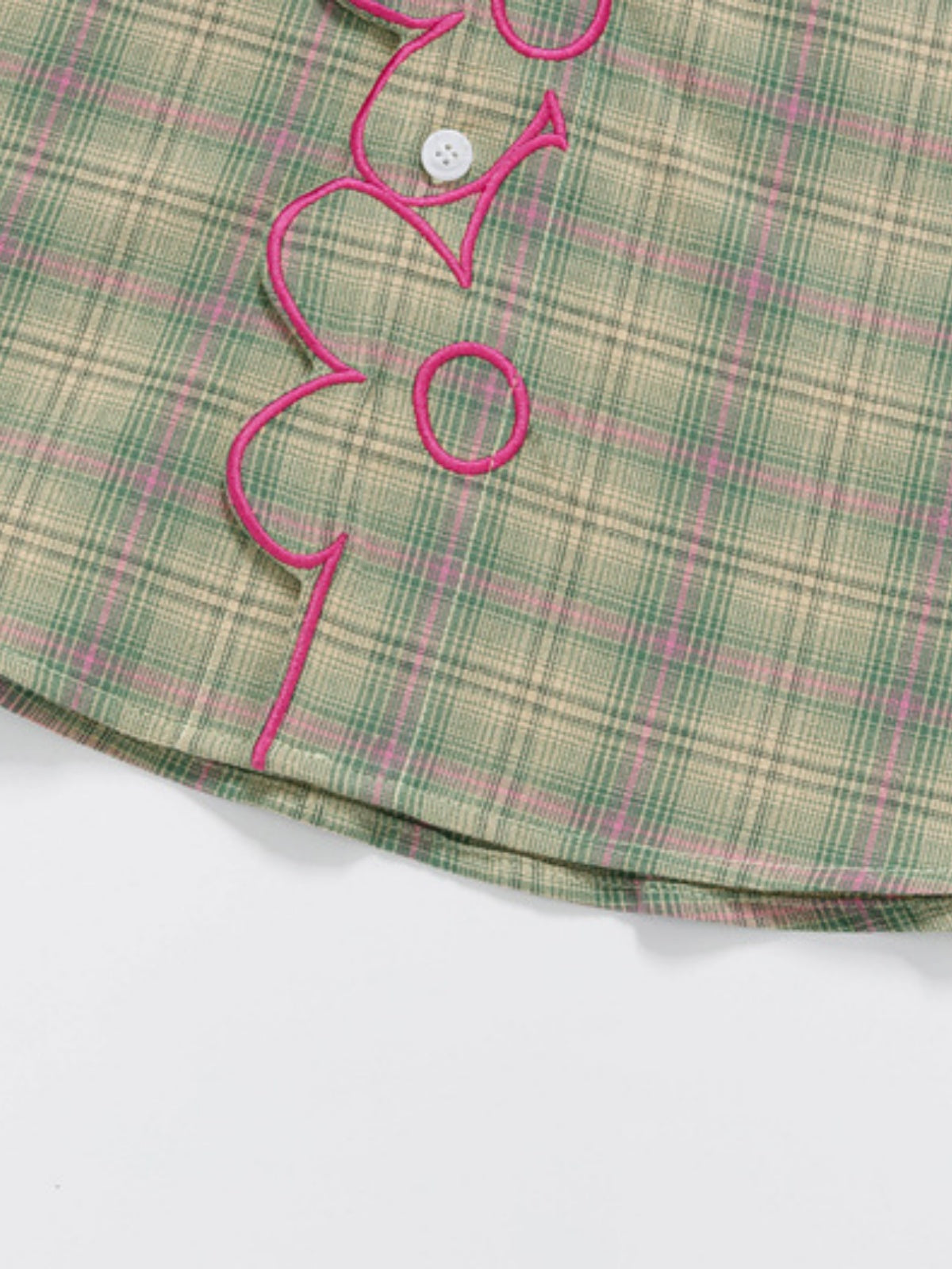 Haaura Lace Collar Plaid Shirt