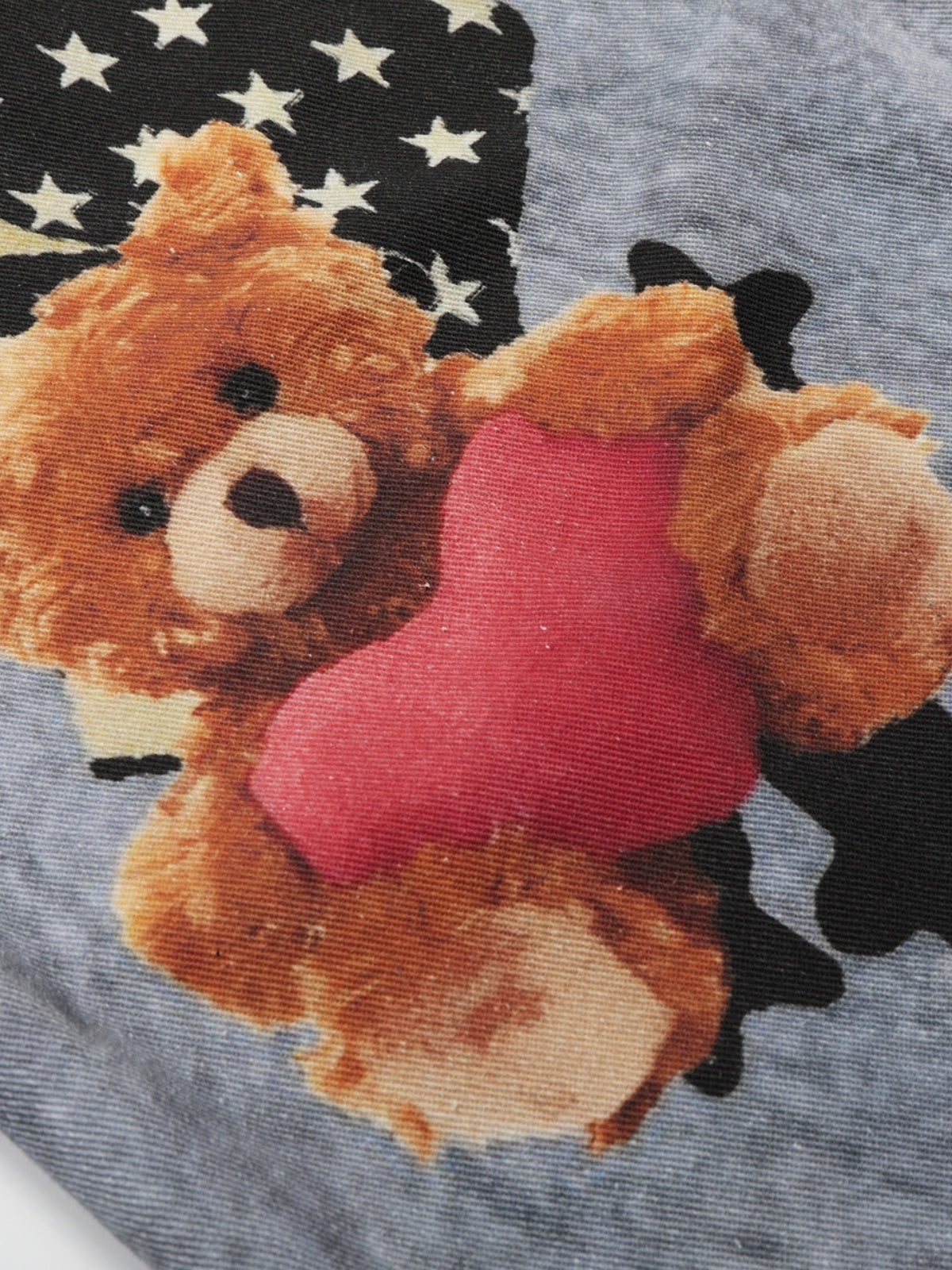 Haaura Bear Print Star Charm Flare Jeans