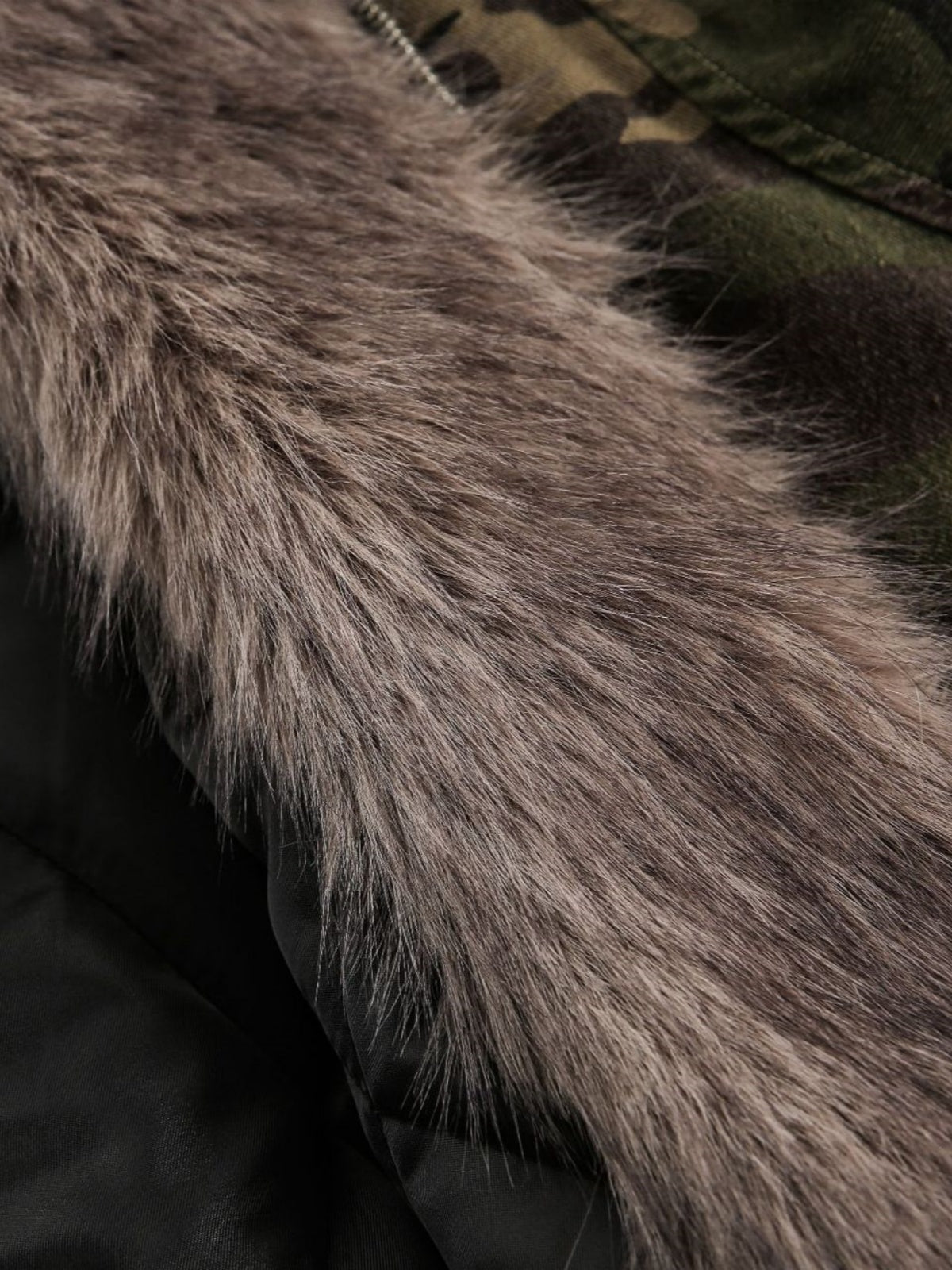 Haaura Camo Faux Fur Hooded Jacket