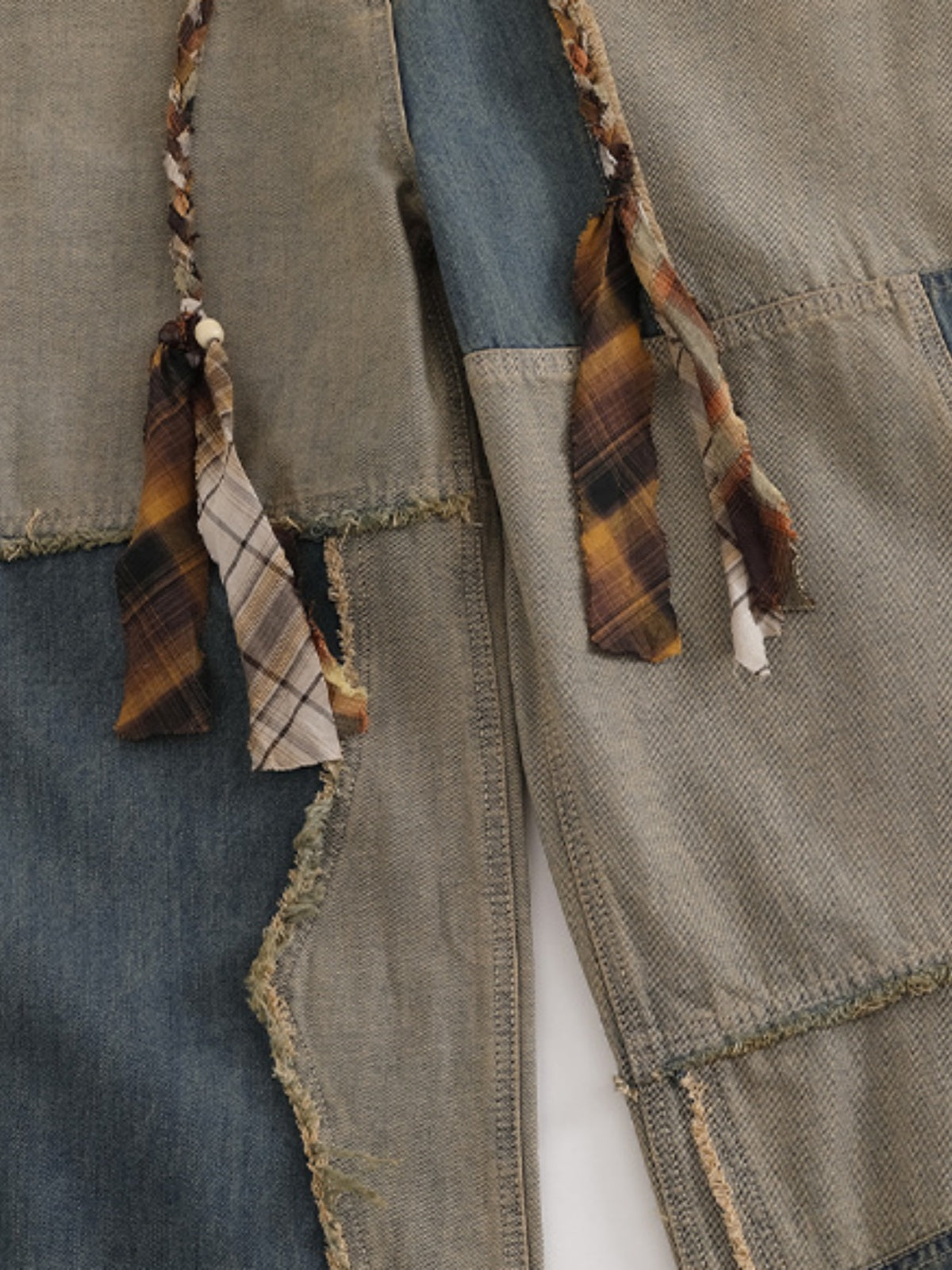 Haaura Patchwork Drawcord Cuff Super Baggy Jeans