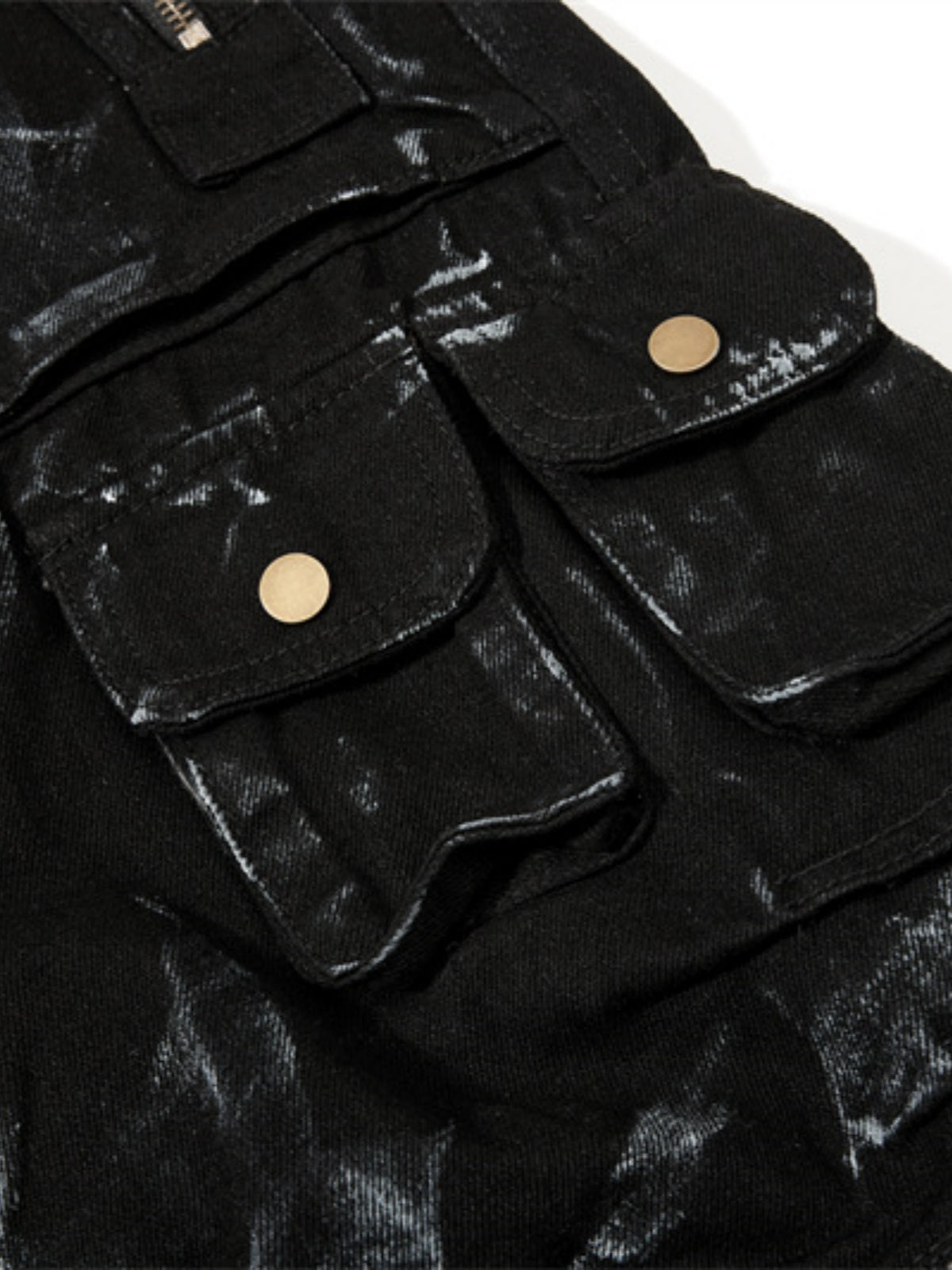 Haaura Frayed Patchwork Camo Cargo Baggy Pants