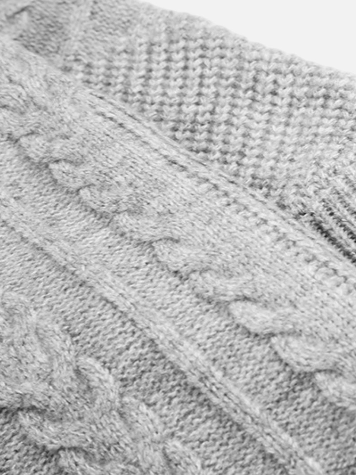 Haaura Asymmetrical Cable Knit Turtleneck Sweater