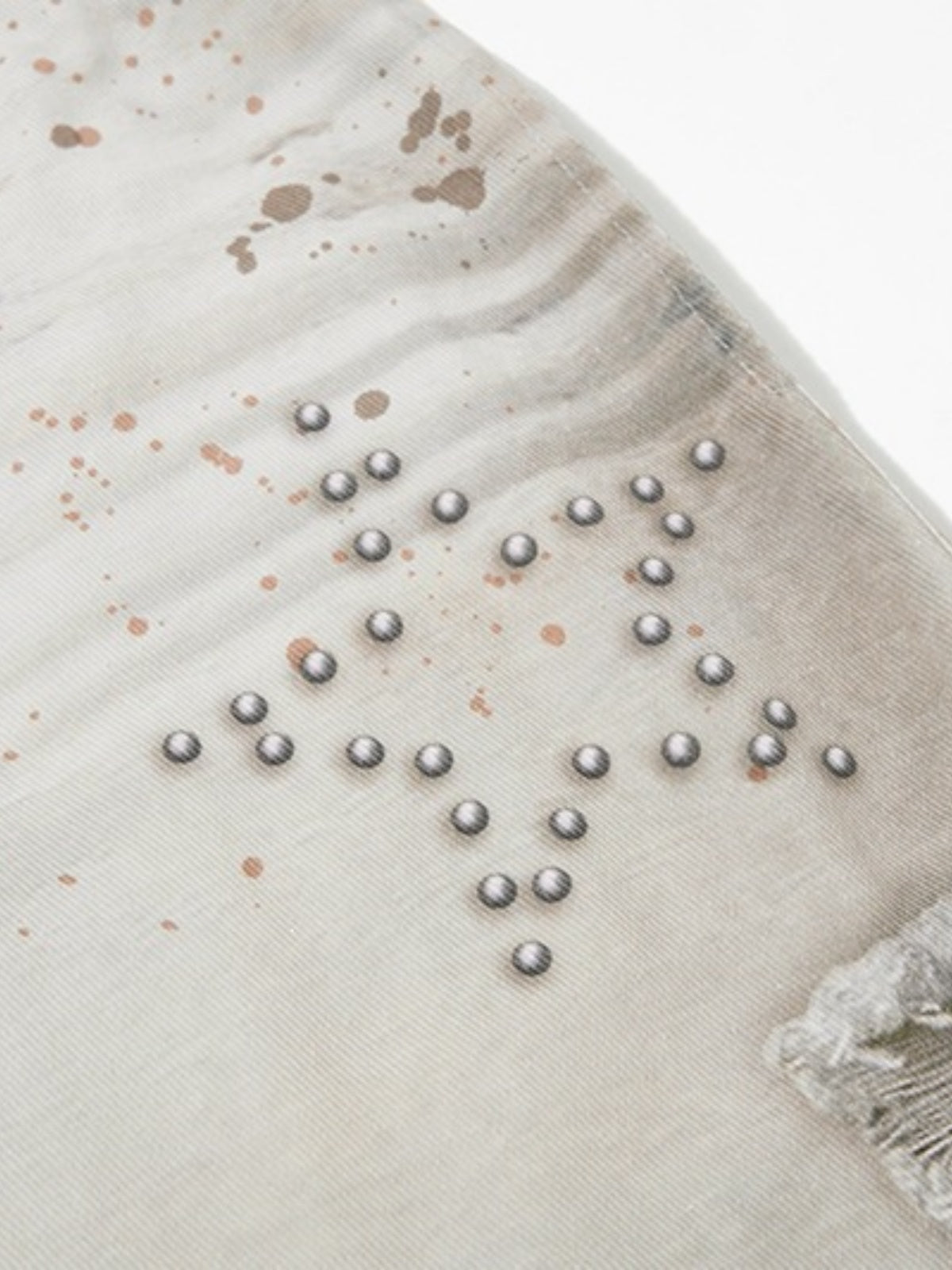 Haaura Paint Splatter Embroidered Studded Baggy Barrel Jeans