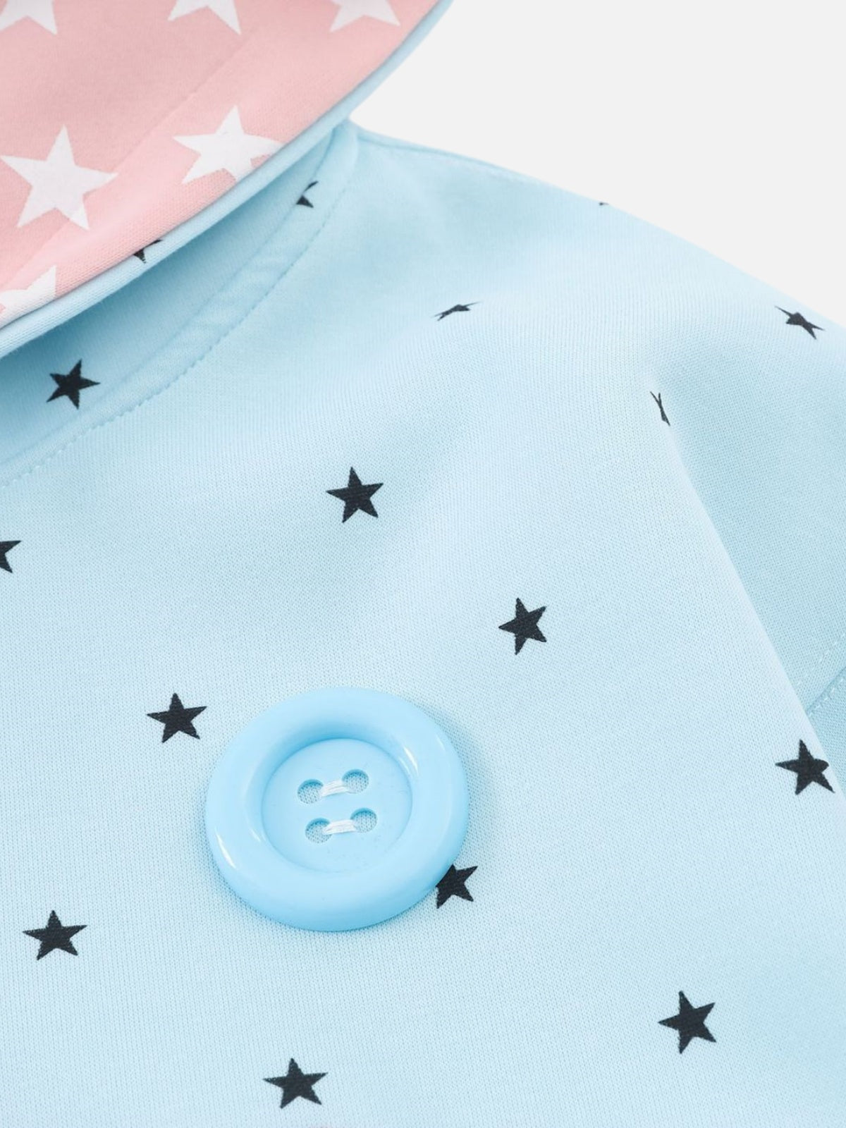 Haaura Star Print Button Zip Up Hoodie
