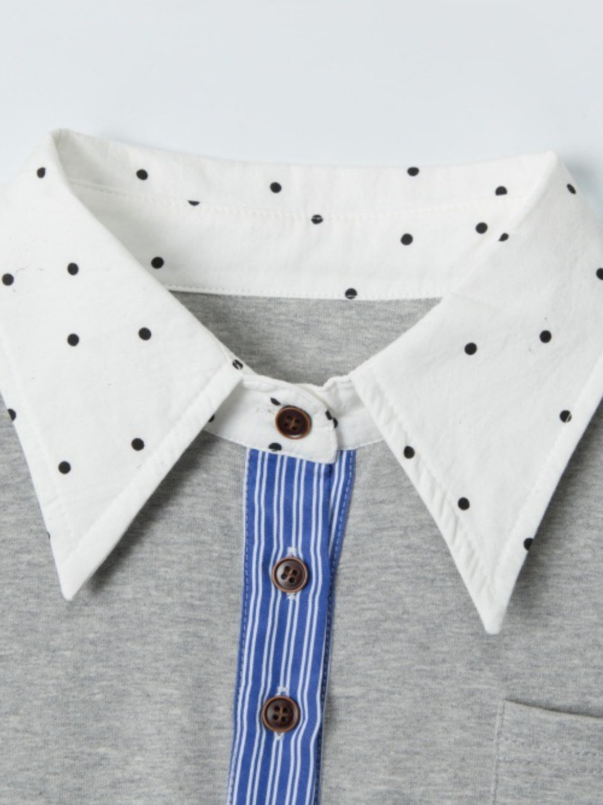 Haaura Polka Dot Collar Polo Tee