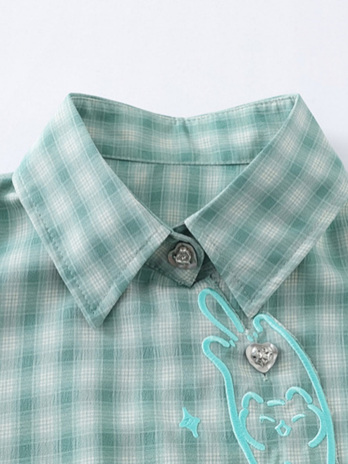 Haaura Plaid Cat Short Sleeve Shirt
