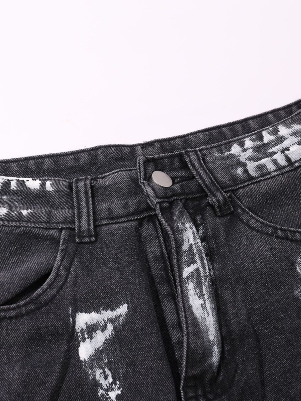 Haaura Multi-Pocket Splatter Super Baggy Jeans