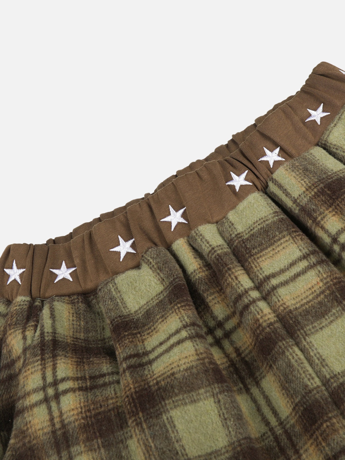 Haaura Star Waist Plaid Baggy Pants