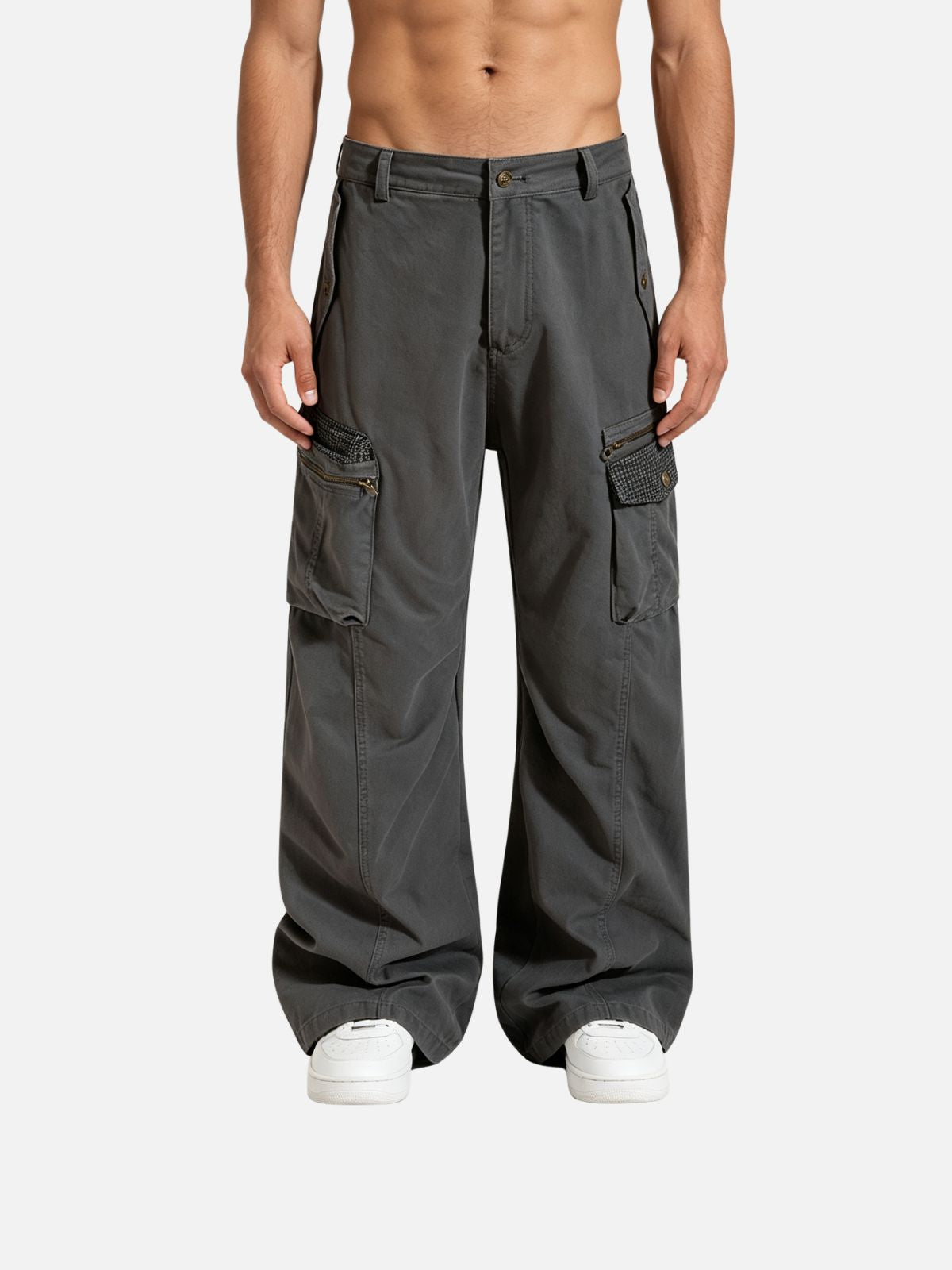Haaura Zipper Cargo Baggy Pants