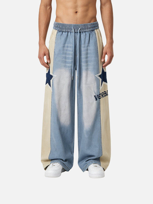 Haaura Colorblock Star Baggy Pants