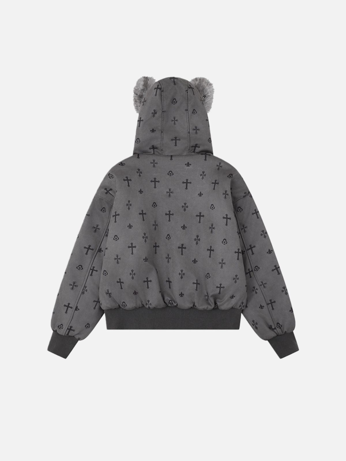 Haaura Cross Plush Trim Hooded Jacket