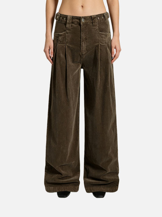 Haaura Corduroy Wide-Leg Utility Pants