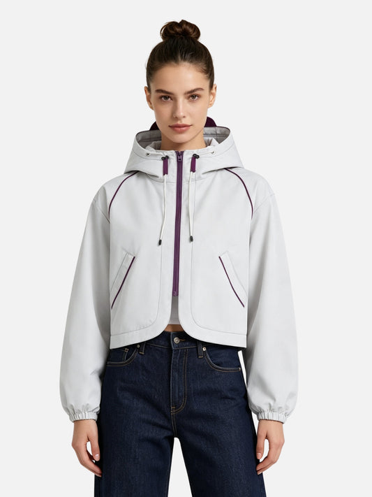 Haaura Contrast Trim Hooded Jacket