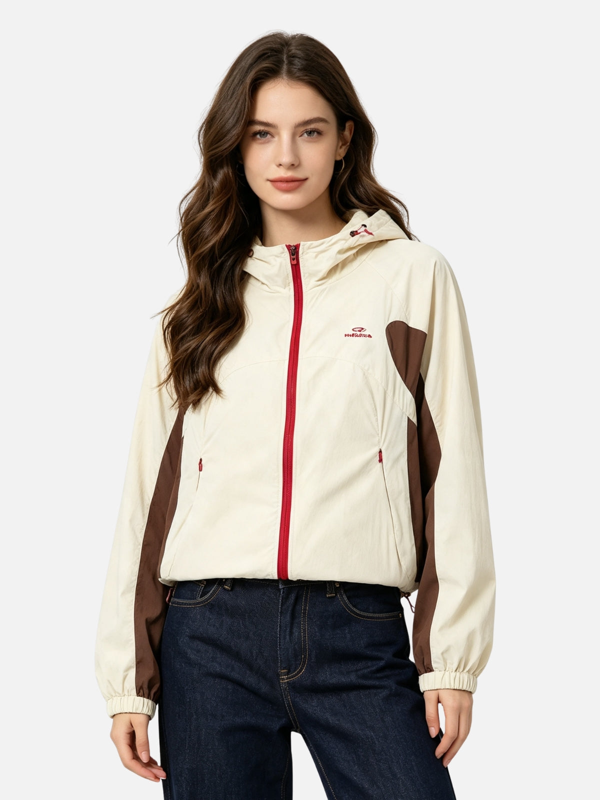 Haaura Colorblock Drawstring Hooded Jacket
