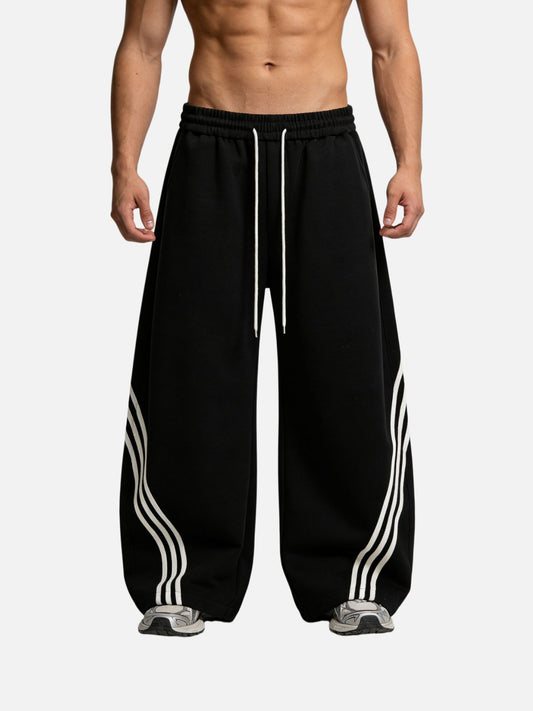 Haaura Contrast Panel Baggy Barrel Sweatpants