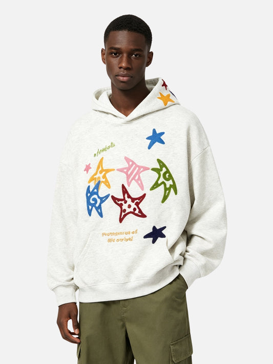 Haaura Colorful Star Patch Hoodie