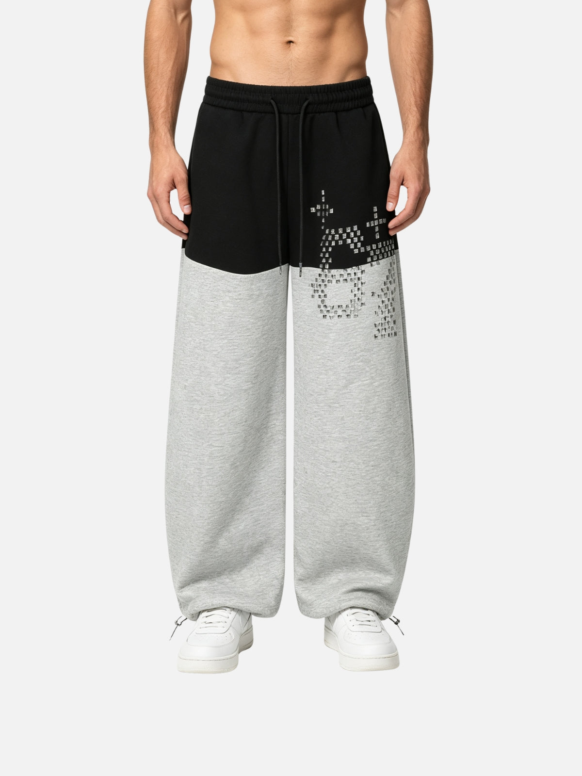 Haaura Colorblock Rhinestone Sweatpants