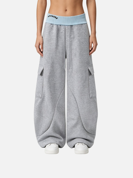 Haaura Contrast Waist Curved Pocket Sweatpants
