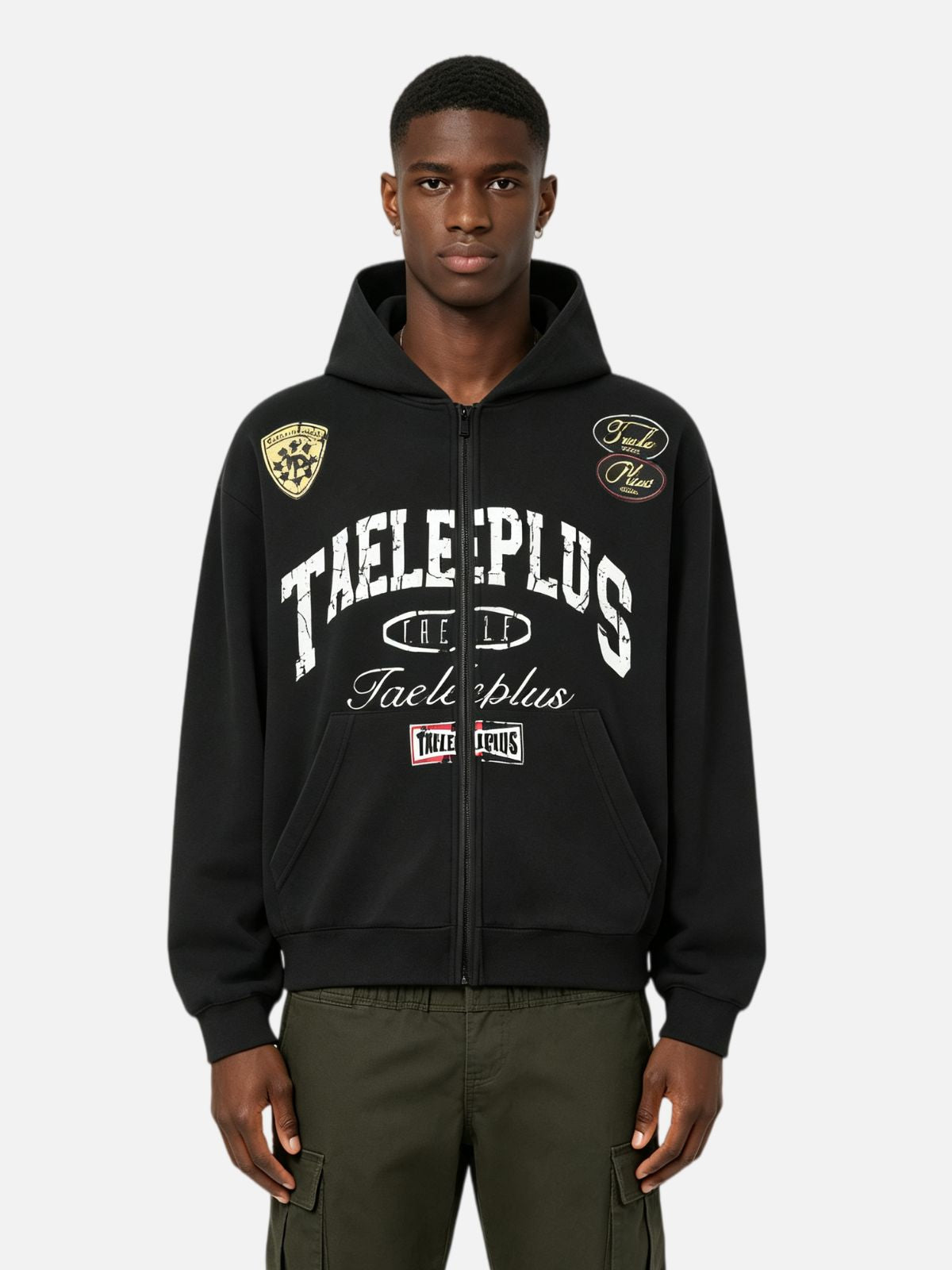 Haaura Vintage Arch Graphic Zip Up Hoodie