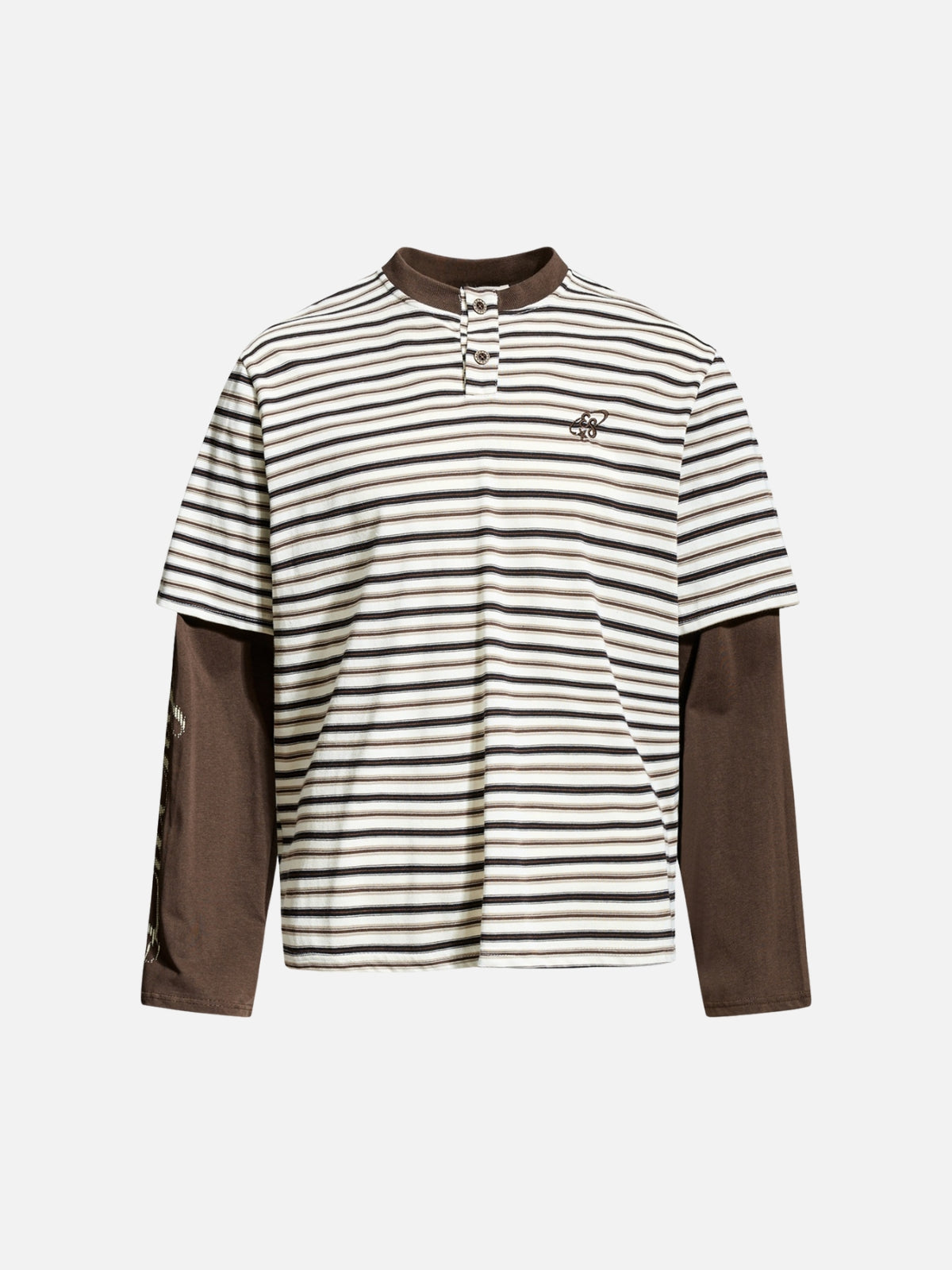 Haaura Layered Stripe Henley Tee