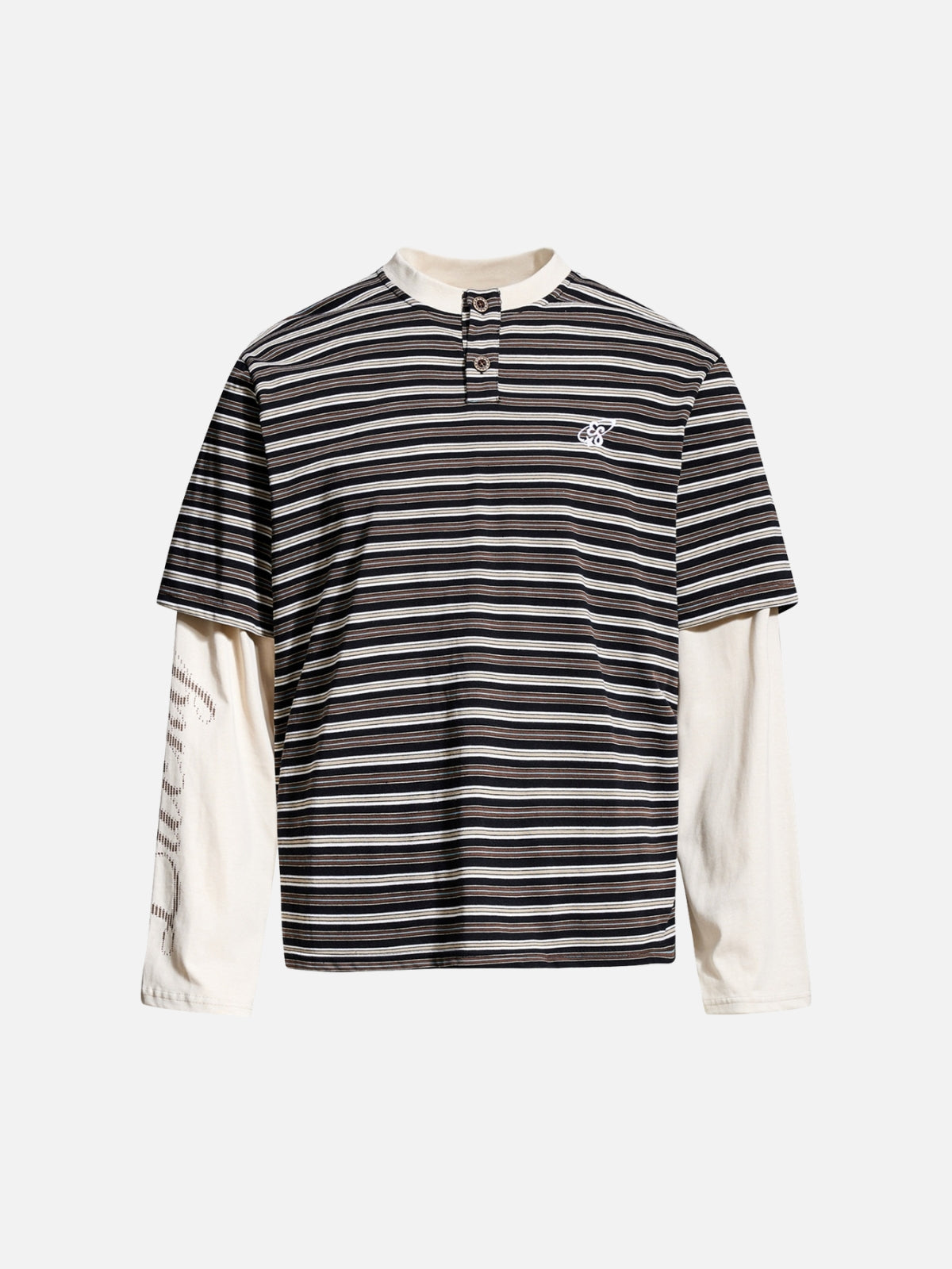 Haaura Layered Stripe Henley Tee