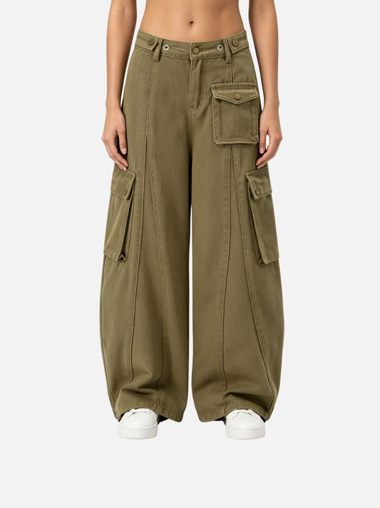 Haaura Cargo Baggy Barrel Pants