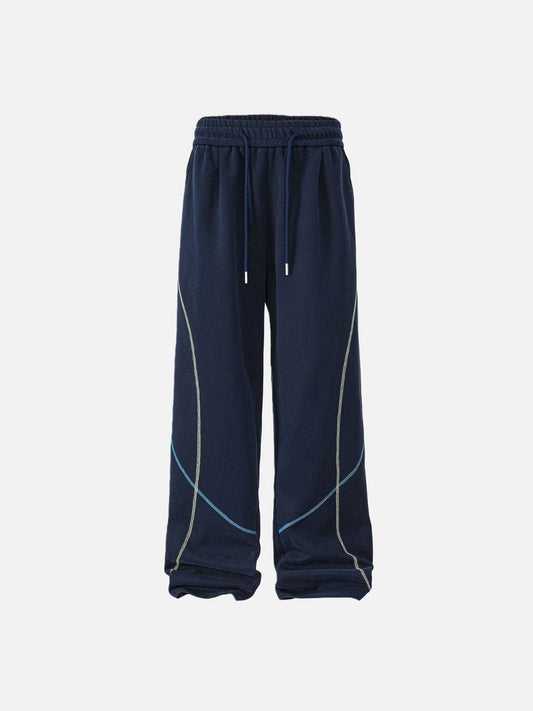 Haaura Color Blocking Stitch Baaggy Sweatpants
