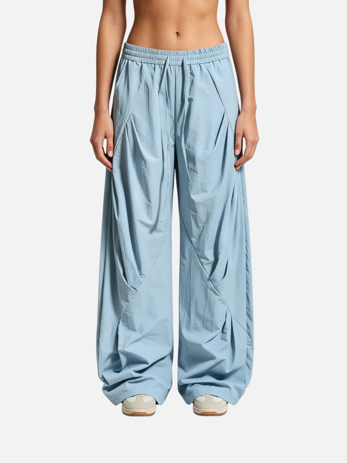 Haaura Pleated Panel Baggy Barrel Pants