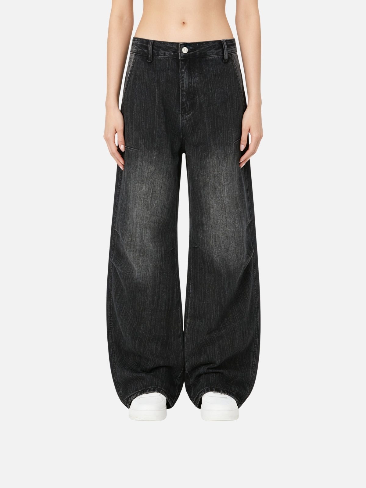 Haaura Washed Baggy Barrel Jeans