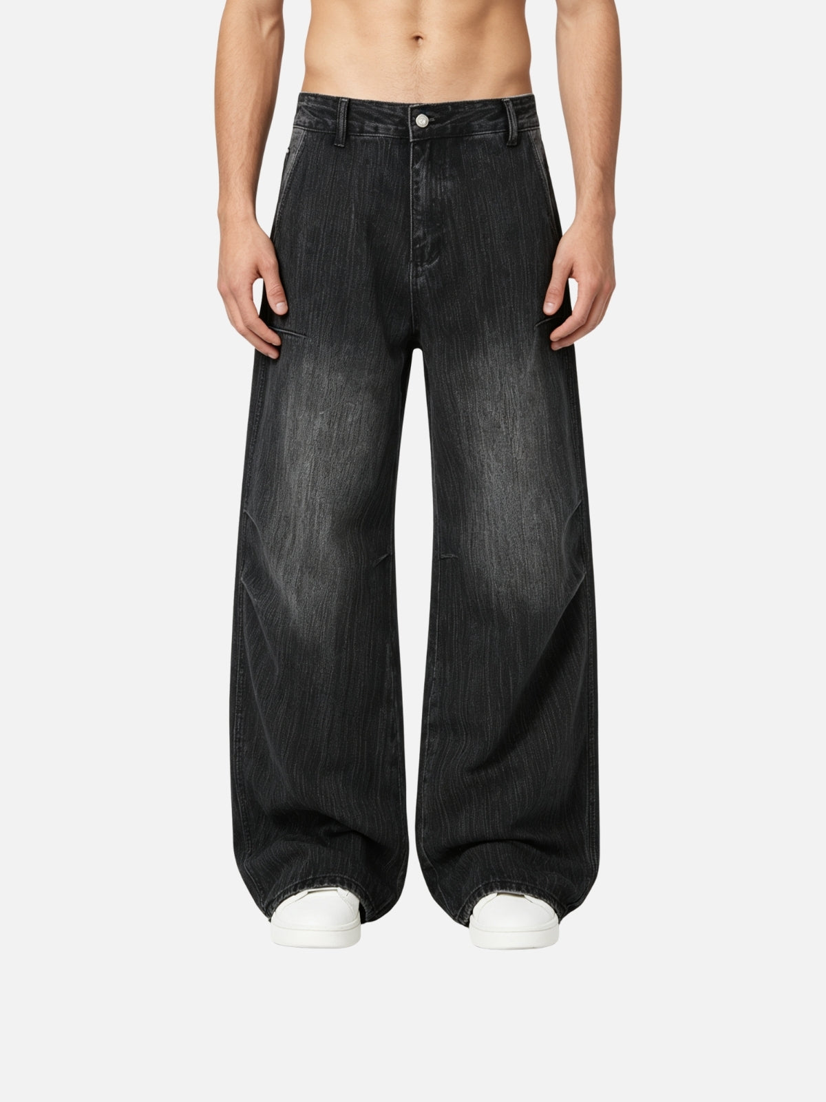 Haaura Washed Baggy Barrel Jeans