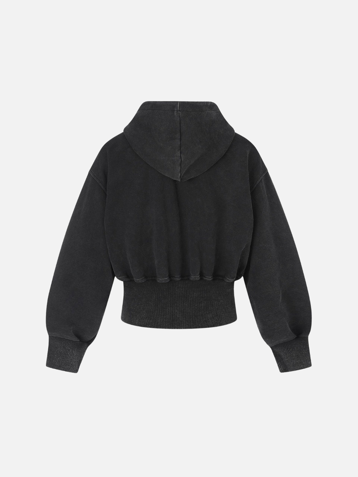 Haaura Washed Rhinestone Star Zip Up Hoodie