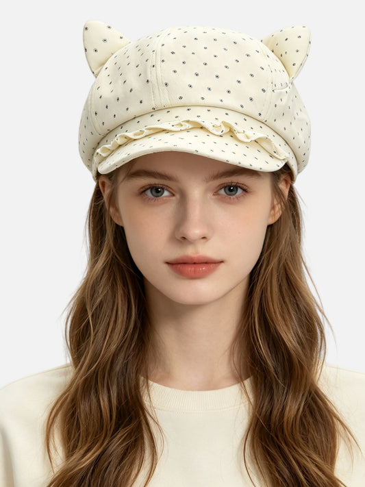 Ruffled Cat Ear Cap