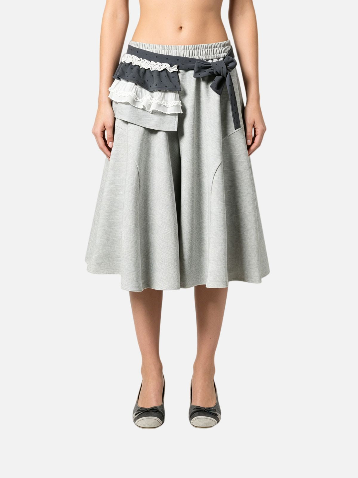 Haaura Lace Patchwork Bow Pants